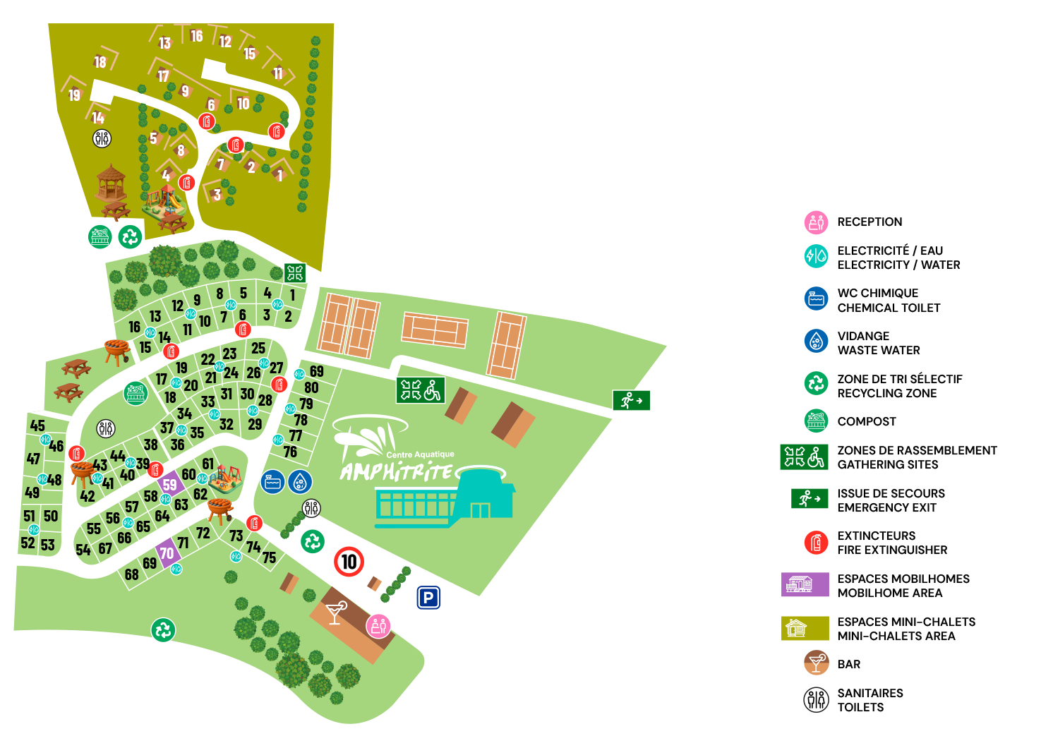 Plan du camping municipal de Montbard